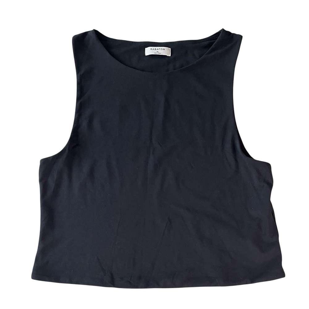 Babaton Aritzia Contour Black Crew Neck Tank, Size XL